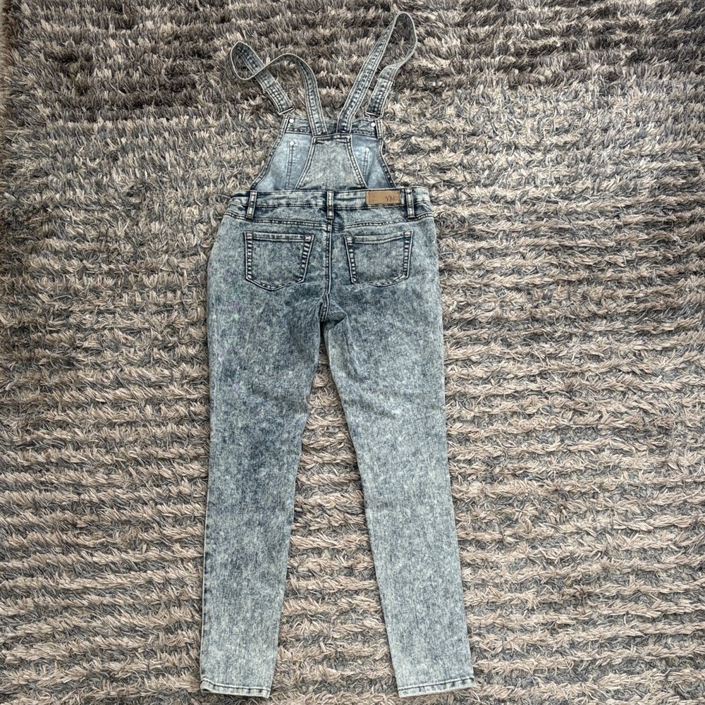 YMI Women's Acid Wash Denim Overall Jumpsuit, S/XS - Picture 2 of 9